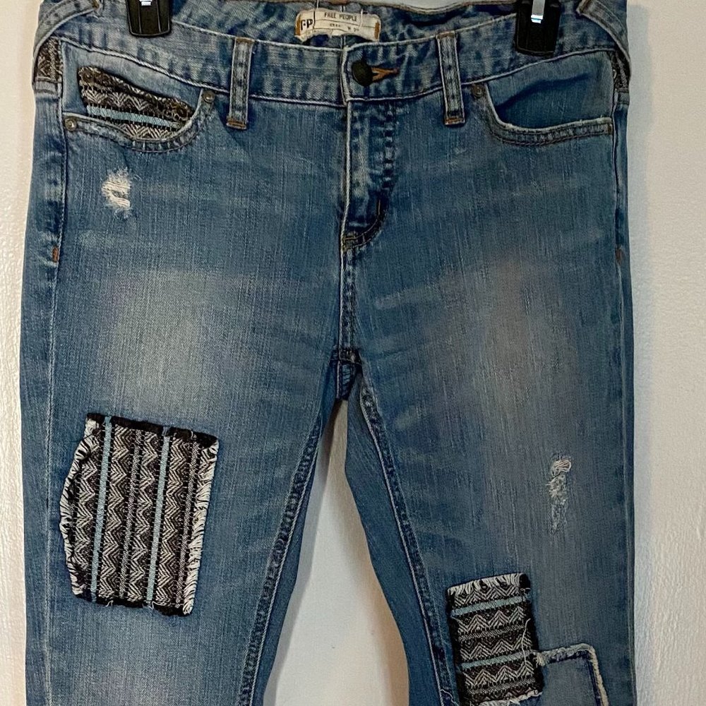 Free People Patched Skinny Jeans